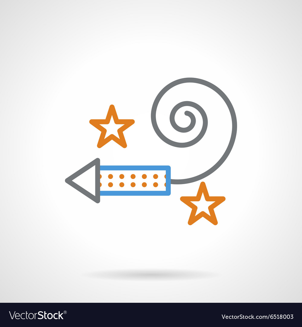 Abstract simple color line fireworks icon