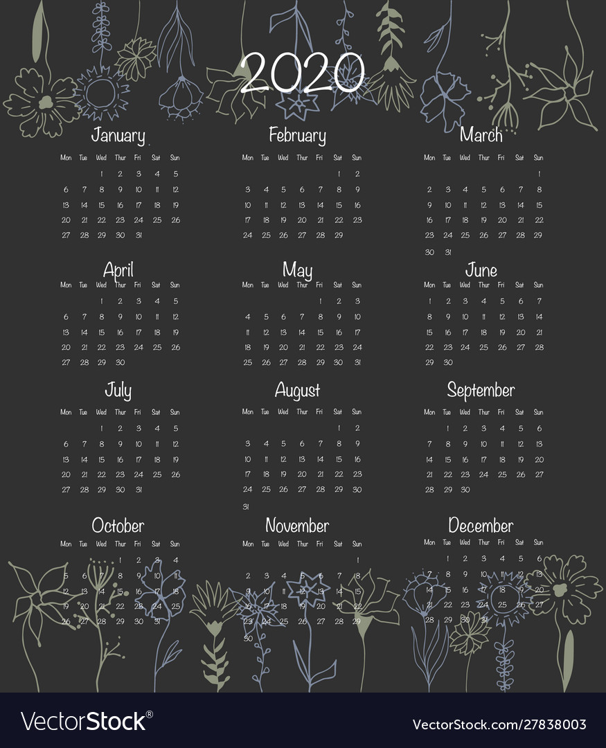 Calendar Black 2 Royalty Free Vector Image - Vectorstock