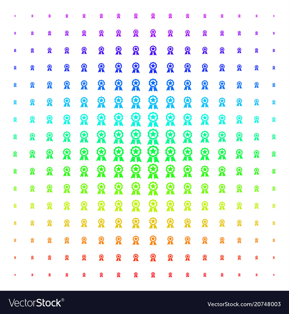 Certificate seal icon halftone spectrum pattern Vector Image Certificate seal icon halftone spectrum pattern