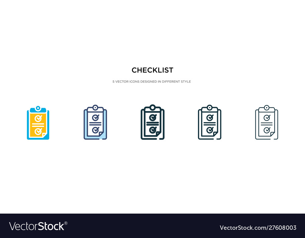Checklist icon in different style two colored