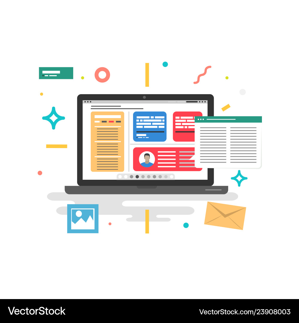 Content marketing seo optimization Royalty Free Vector Image