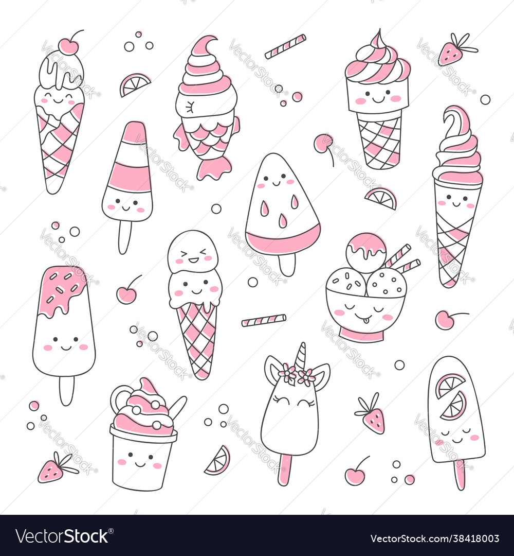 Cute doodle ice cream