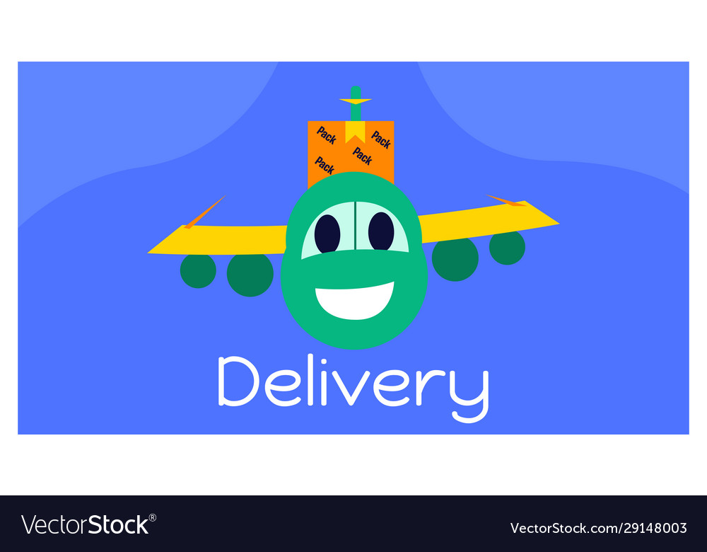 Delivery using a plane with blank sky