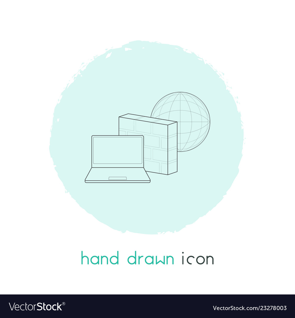 Firewall icon line element vector image Firewall icon line element