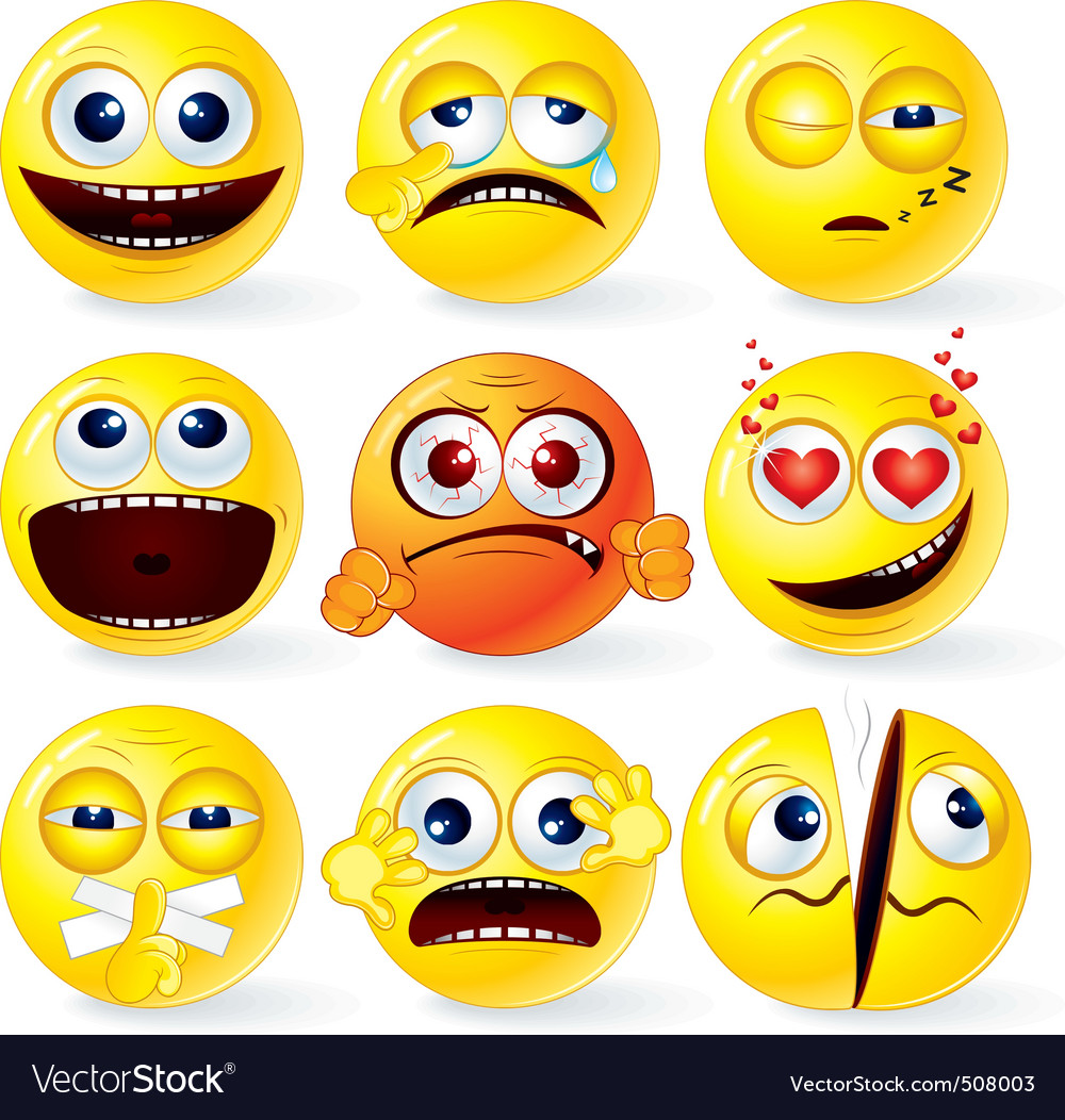 Funky smilies new Royalty Free Vector Image - VectorStock