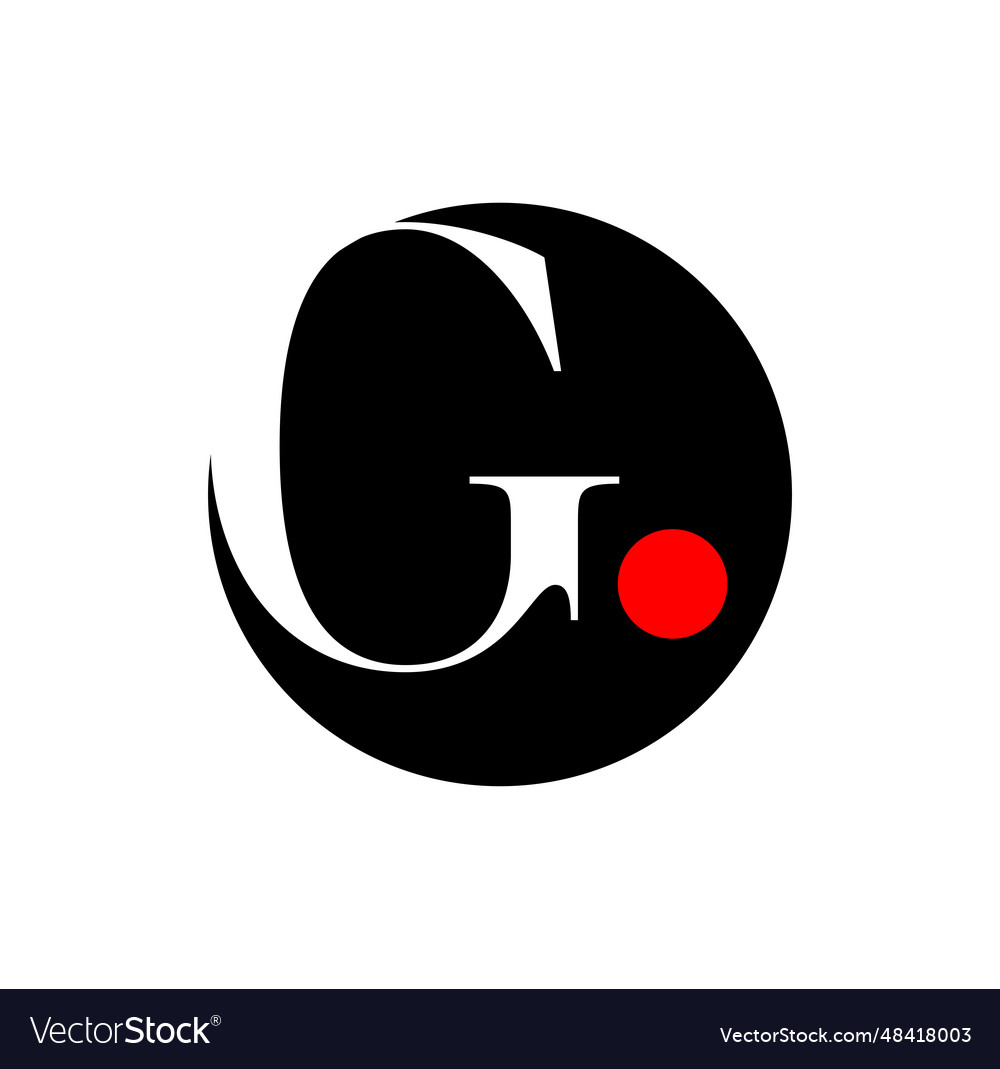 G brand name initial letters icon with round shape