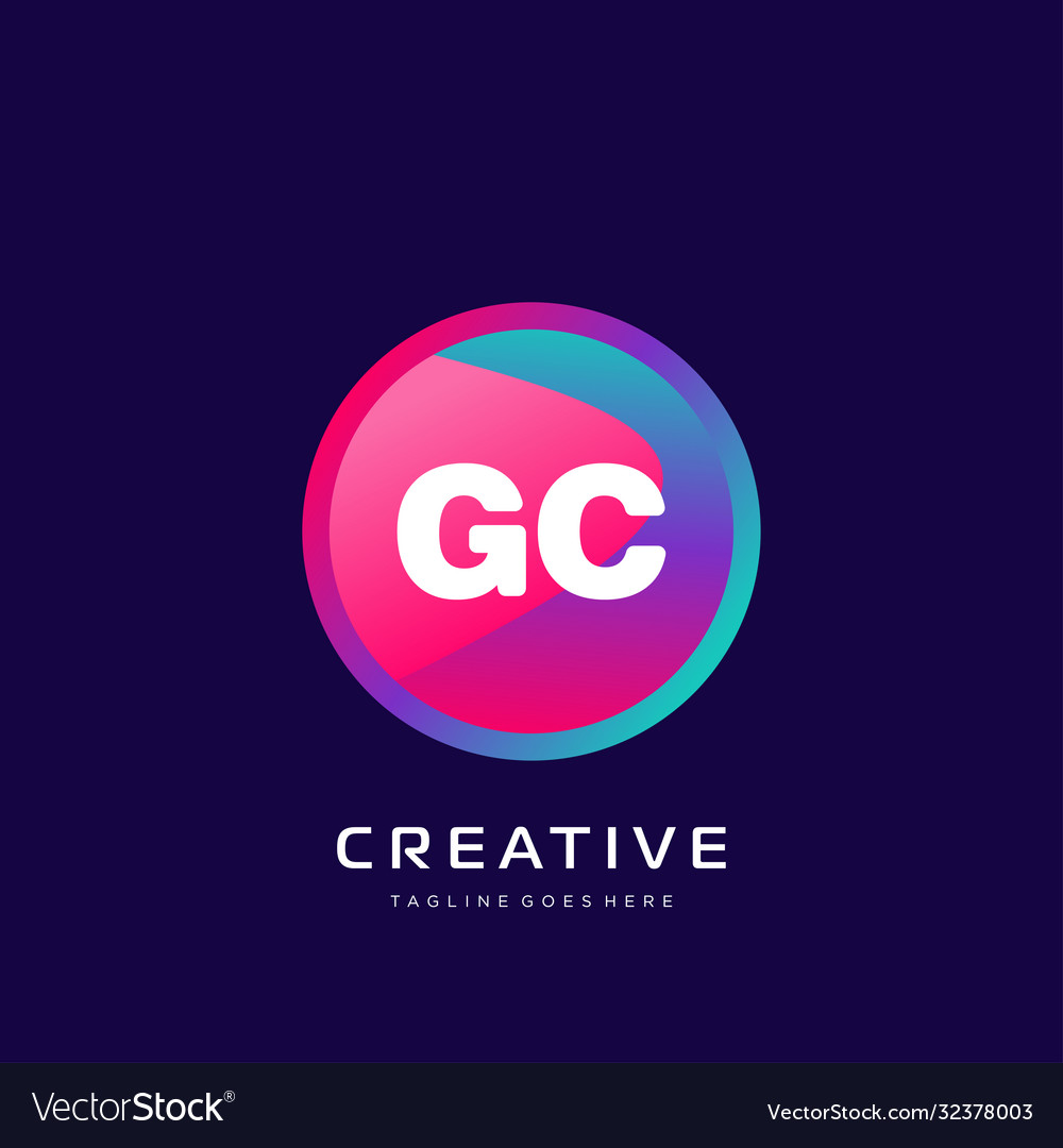 Gc initial logo with colorful template vector image Gc initial logo with colorful template