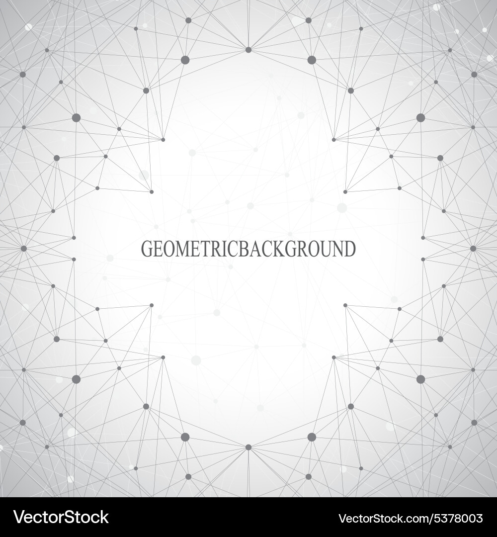 Geometric gray background molecule Royalty Free Vector Image