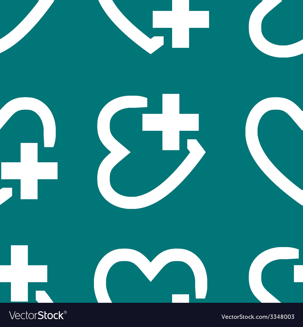Heart web icon flat design seamless pattern