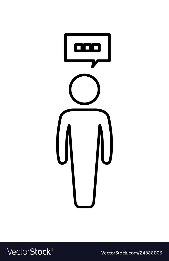 Human figure silhouette with speech bubble Vector Image Human figure silhouette with speech bubble
