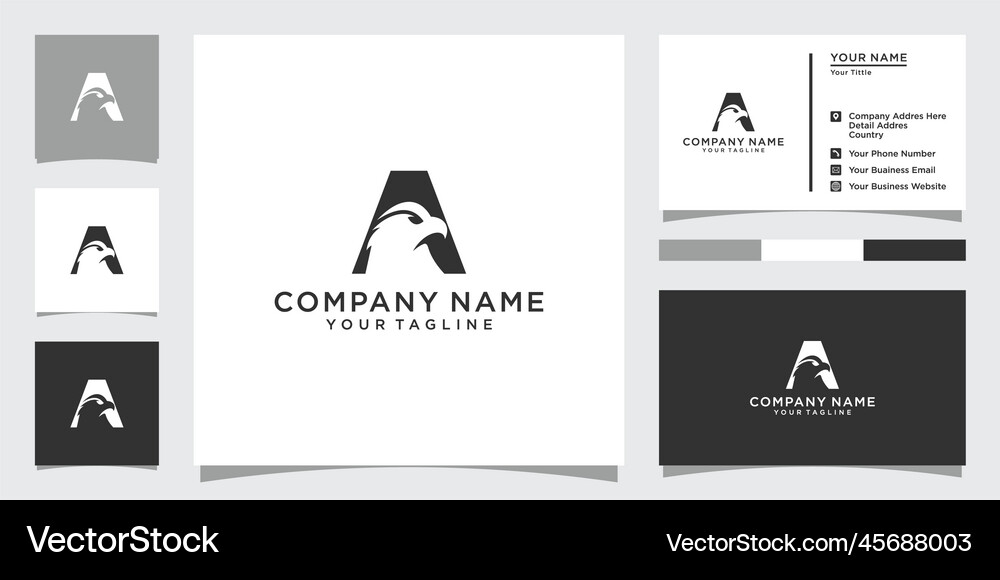 Initial letter a with creative eagle head Vector Image