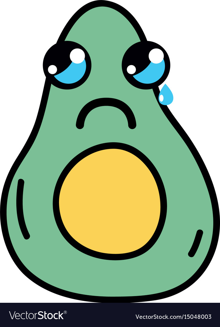 Kawaii cute crying avocado fruit