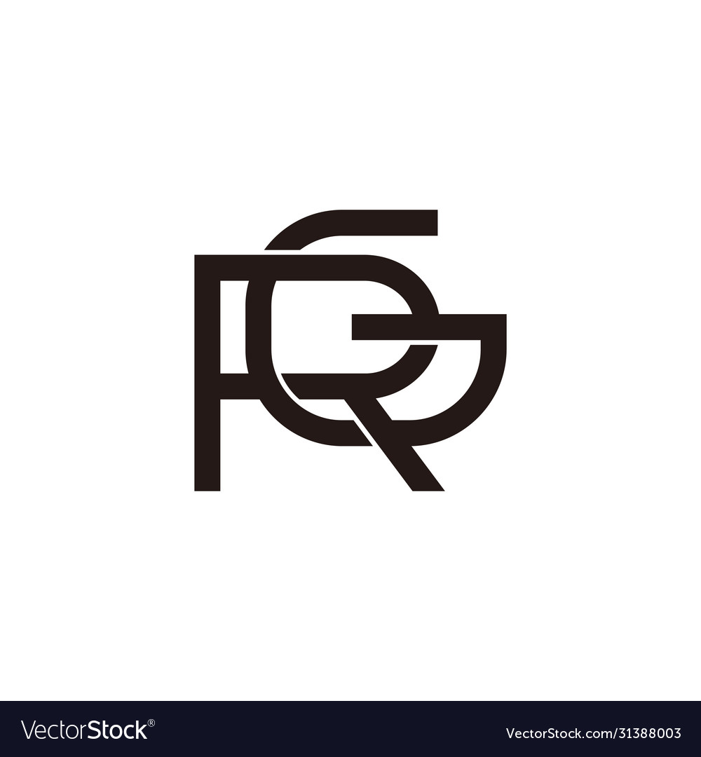 Letter rg simple geometric overlap design symbol Vector Image