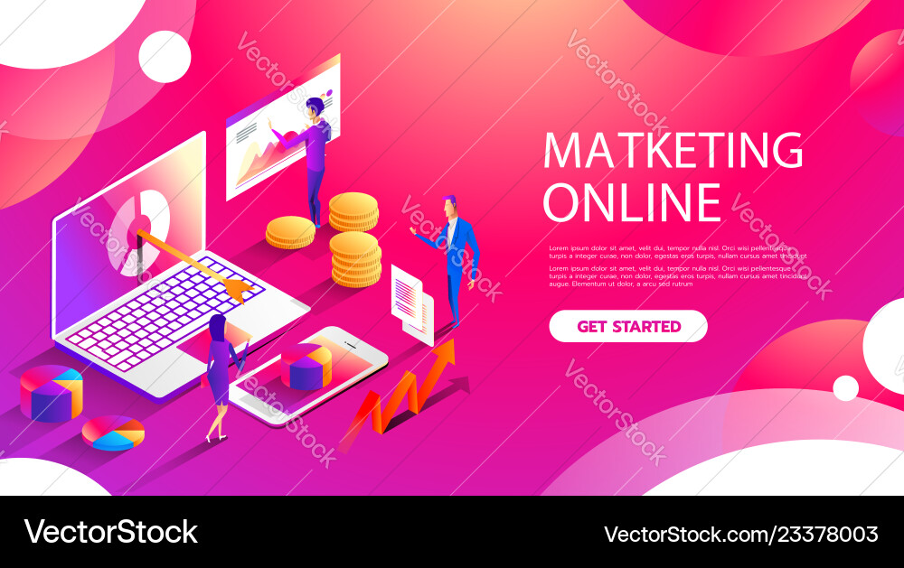 Management Digital Marketing Srartup Planning Vector Image