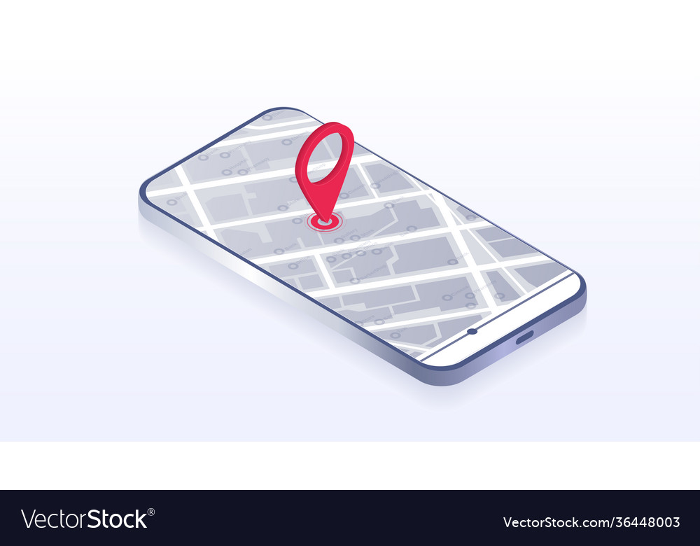 Map gps navigation smartphone application vector image Map gps navigation smartphone application