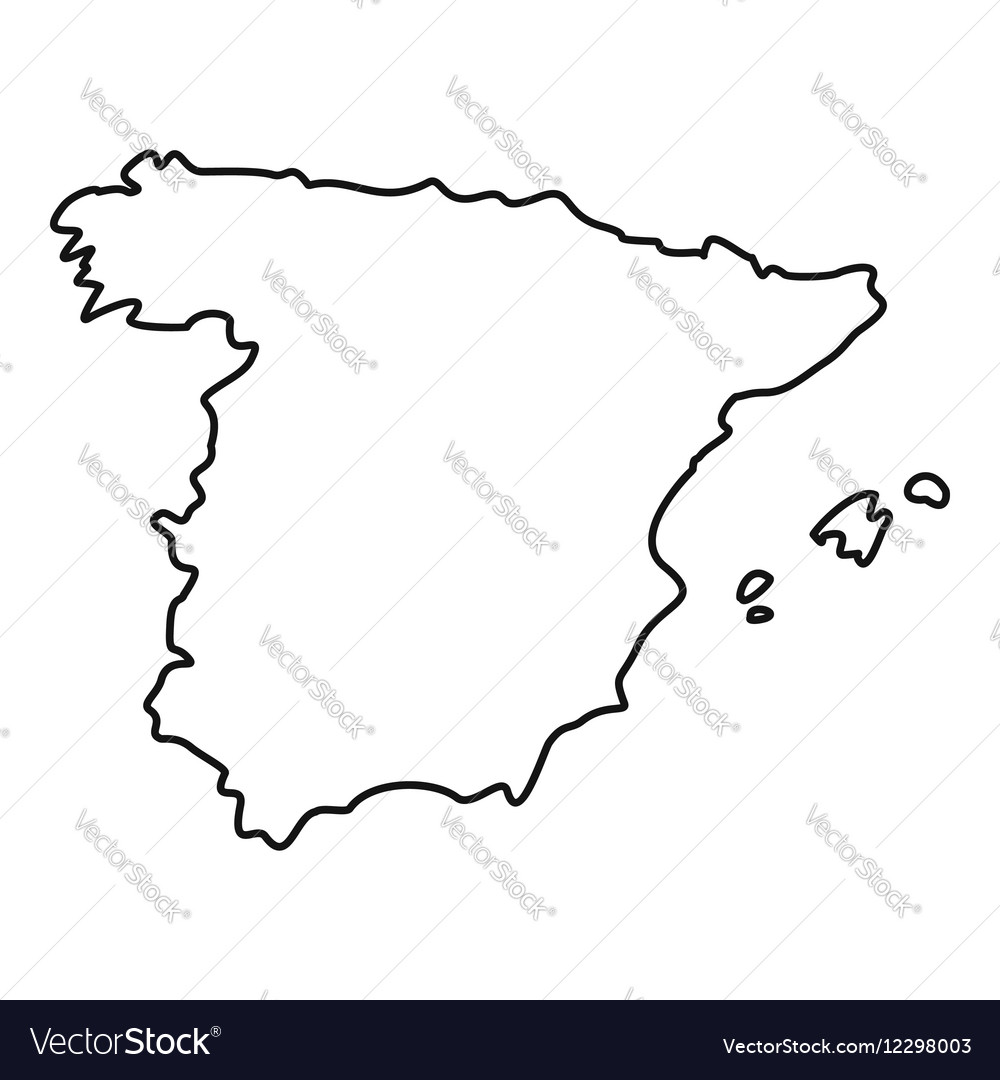 Map Spain Icon Outline Style Royalty Free Vector Image