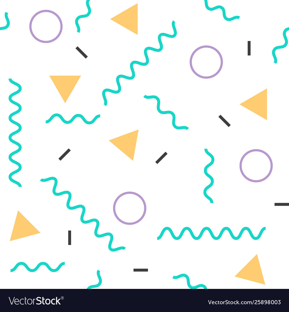 Memphis seamless pattern with geometric element