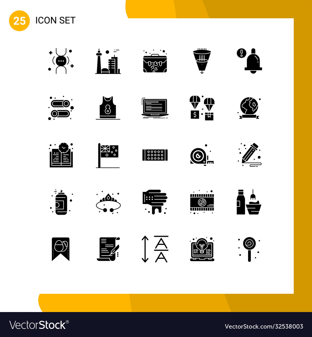 Pack 25 creative solid glyphs funnel