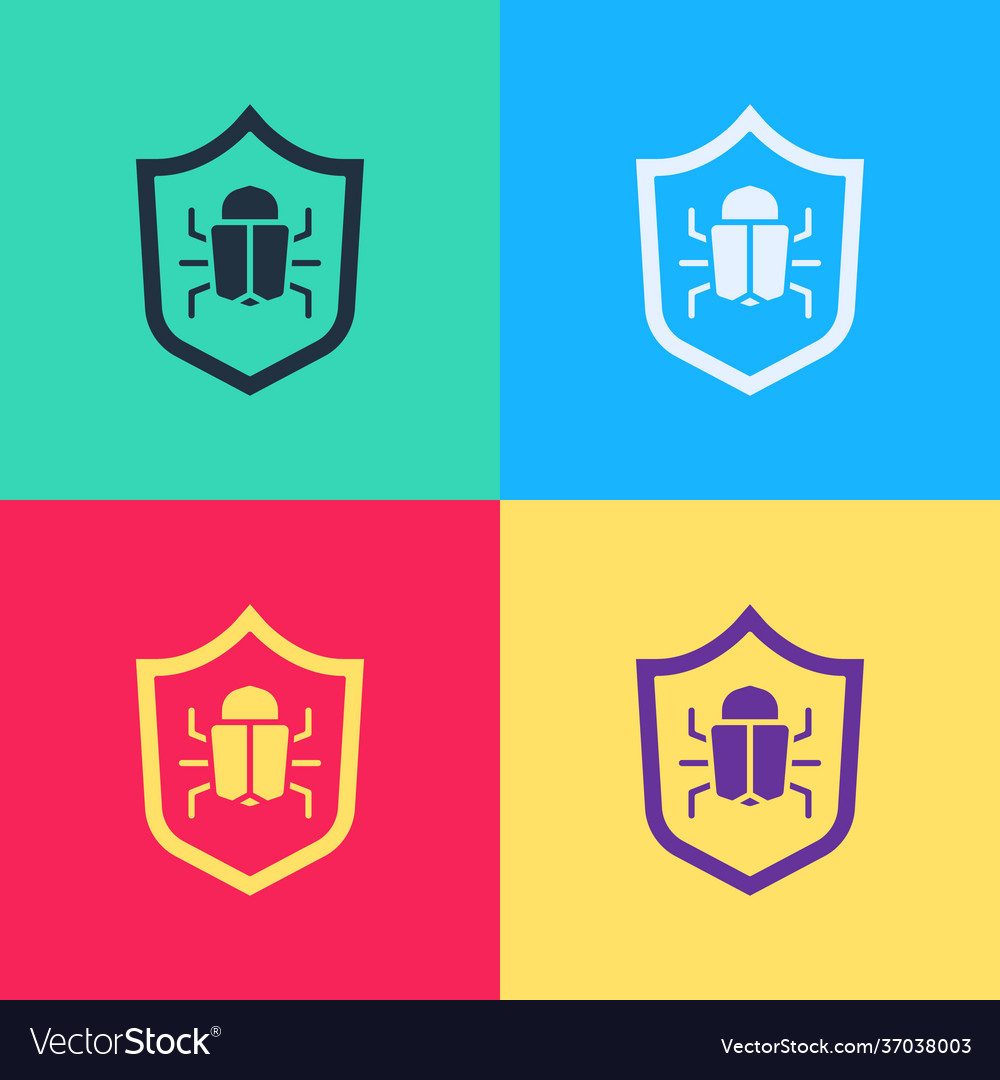 Pop art system bug concept icon isolated on color vector image Pop art system bug concept icon isolated on color