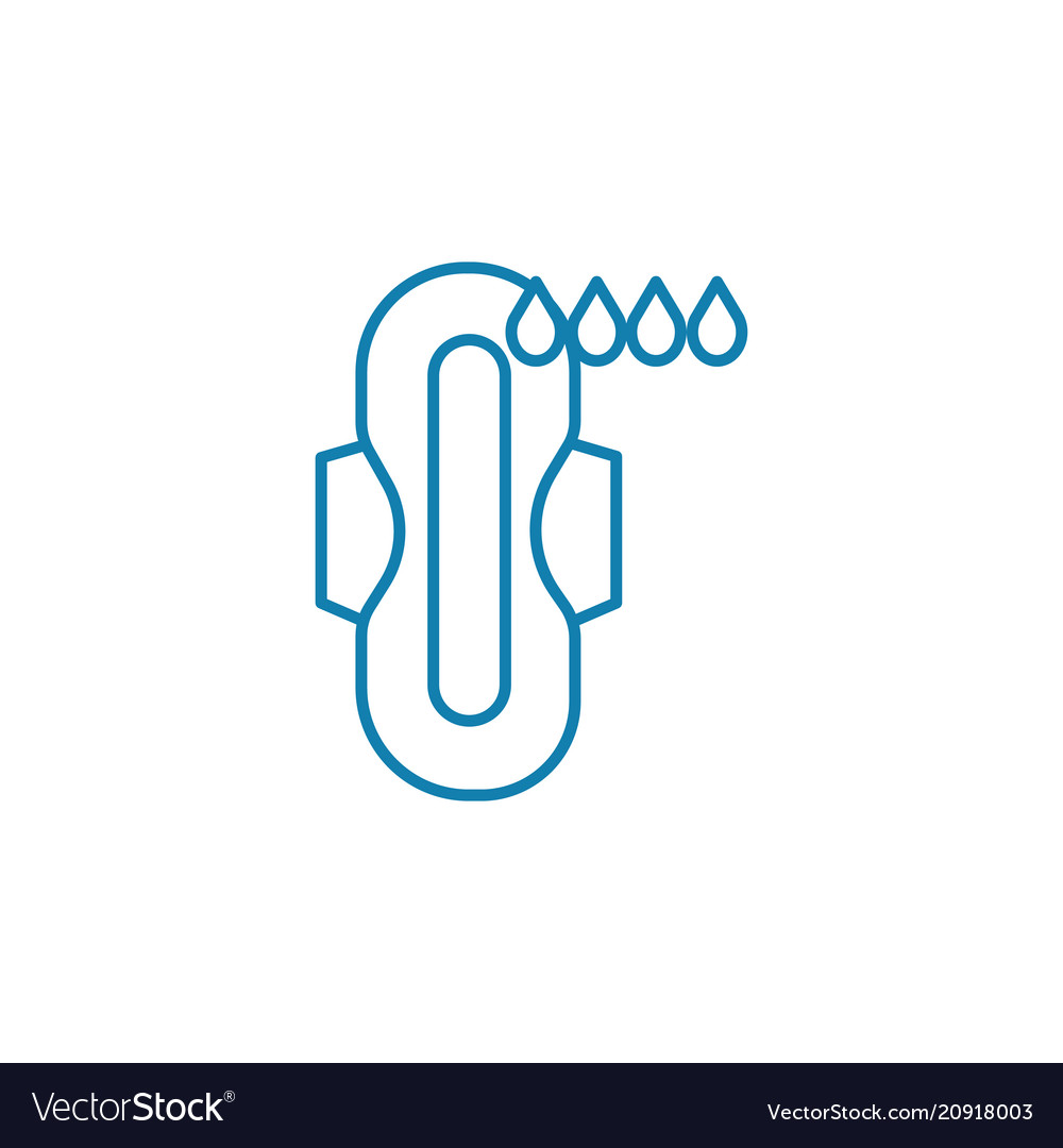 Sanitary towels linear icon concept