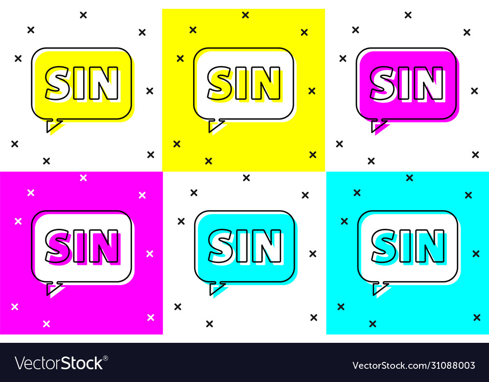 Set mathematics function sine icon isolated Vector Image Set mathematics function sine icon isolated