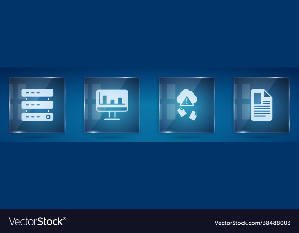 Set server data web hosting monitor with graph vector image Set server data web hosting monitor with graph