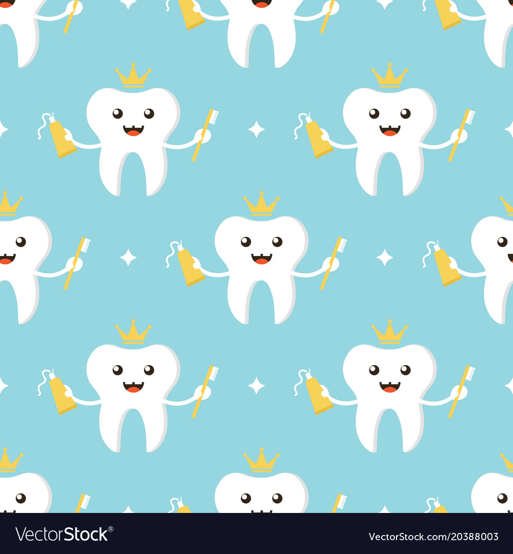 Smiling Tooth with Brush Pattern
