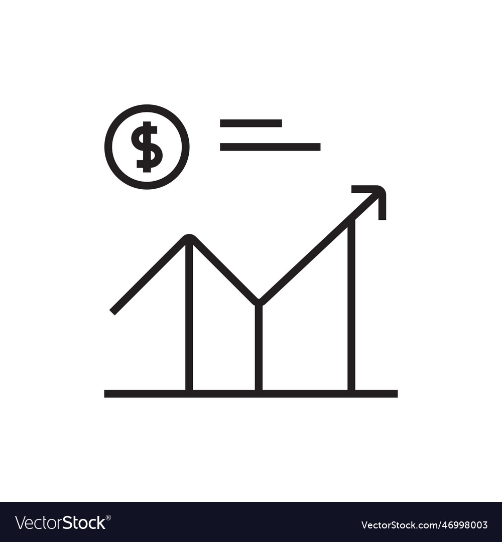 Stock finance icon with black outline style