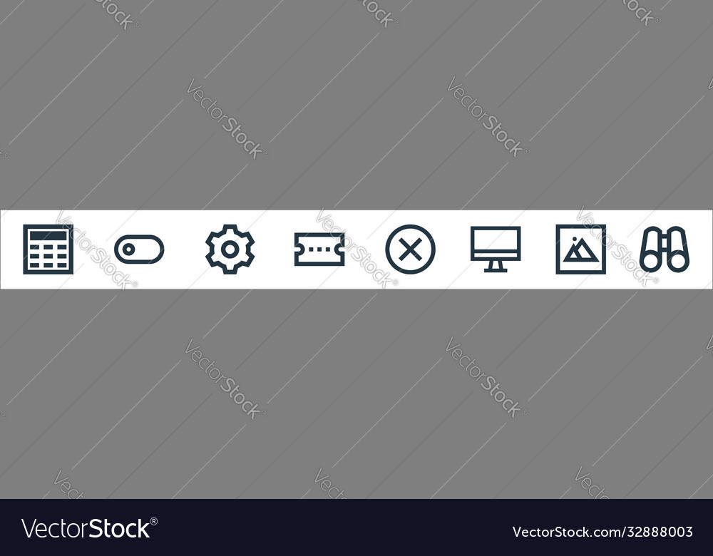 User interface line icons linear set quality vector image User interface line icons linear set quality