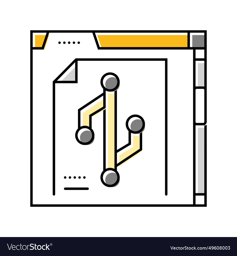 Version control technical writer color icon vector image Version control technical writer color icon