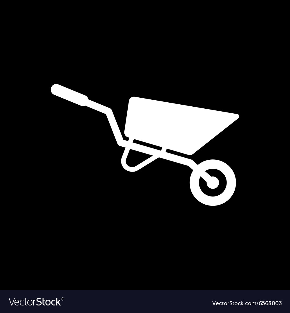 Wheelbarrow icon barrow symbol flat