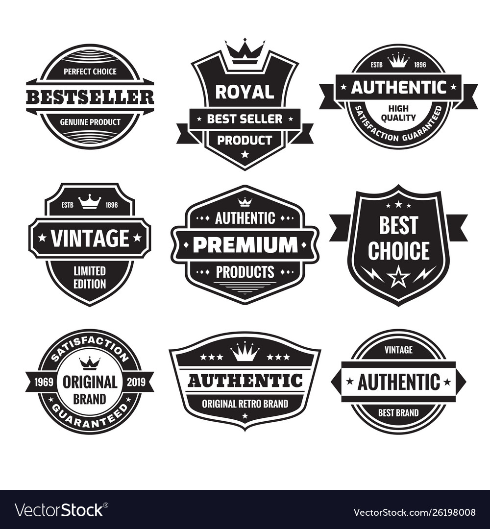 Business badges set in retro design style Vector Image