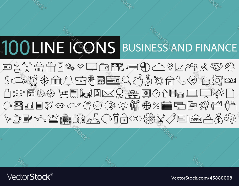 Business & Finance Web Icon Set - Outline