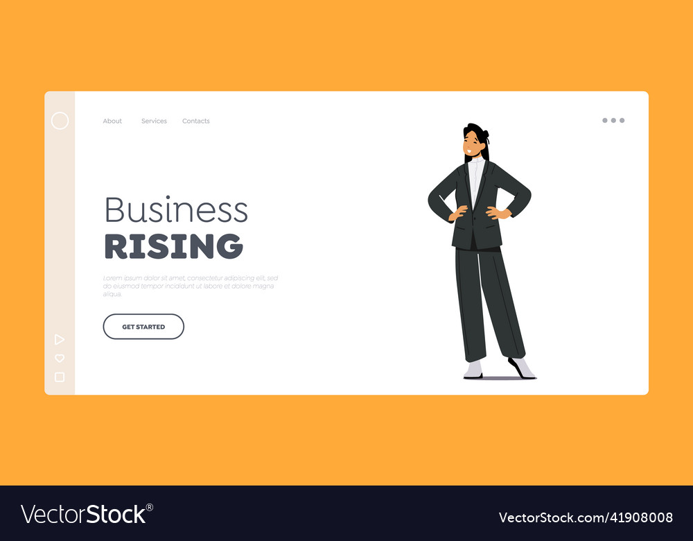 Business rising landing page template stylish