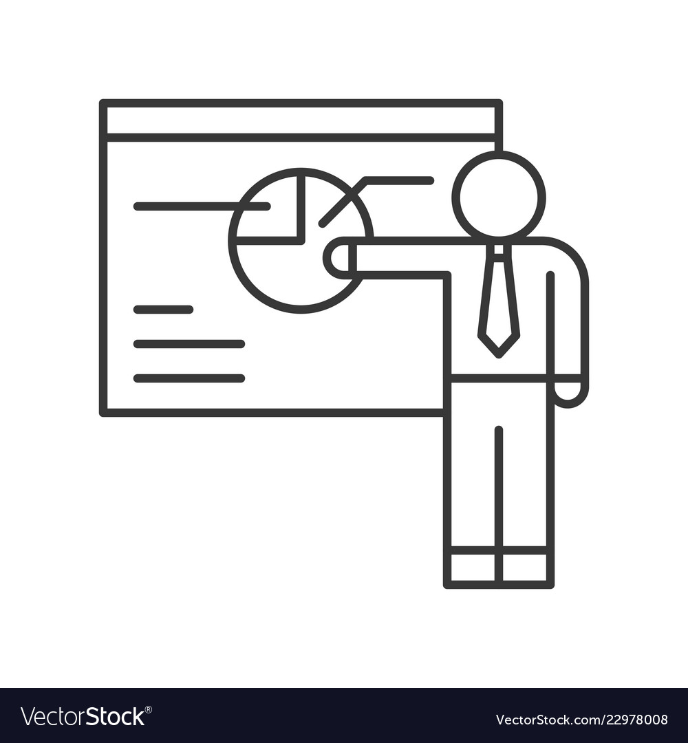 Businessman present pie chart on board business