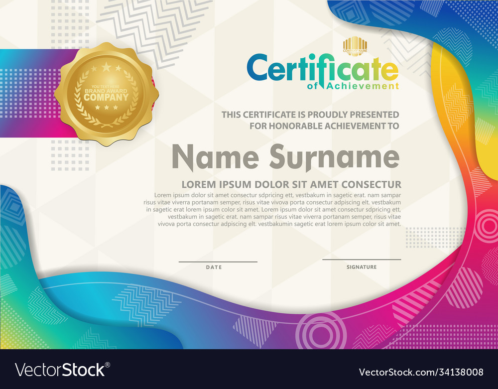 Certificate template with texture modern pattern