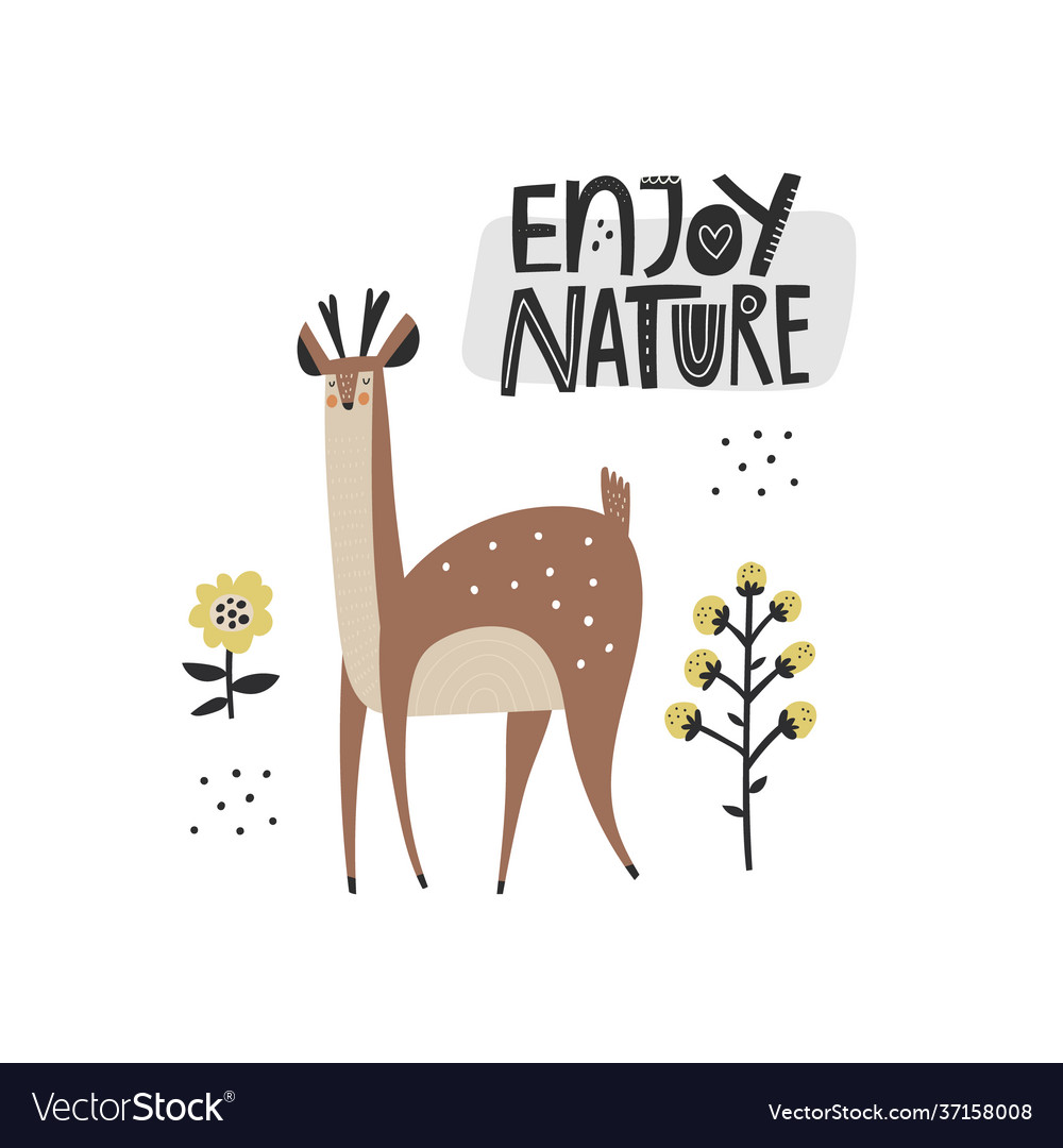 Enjoy nature scandinavian lettering