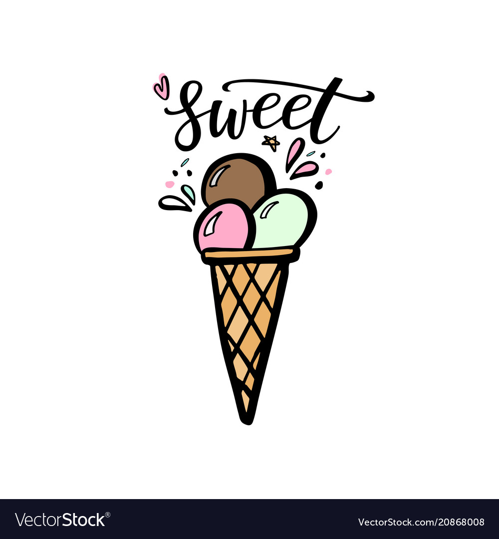 Hand drawn of ice cream Royalty Free Vector Image