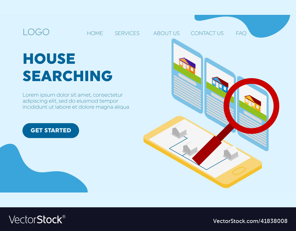 House searching concept for landing page