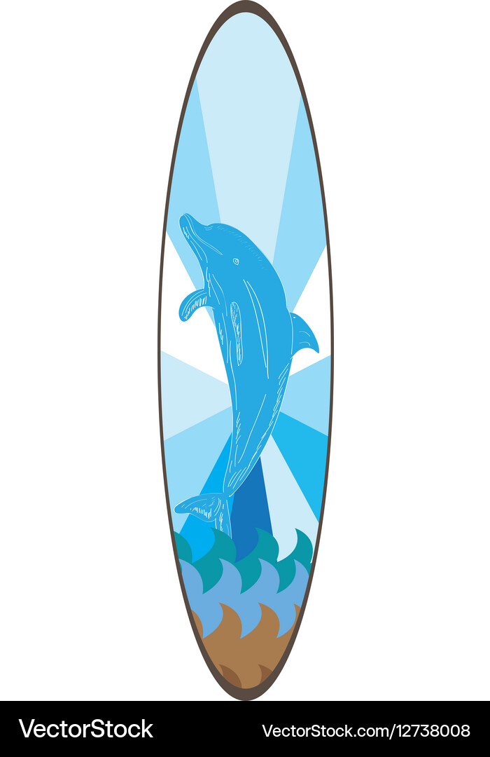 Isolated colored surfboard Royalty Free Vector Image