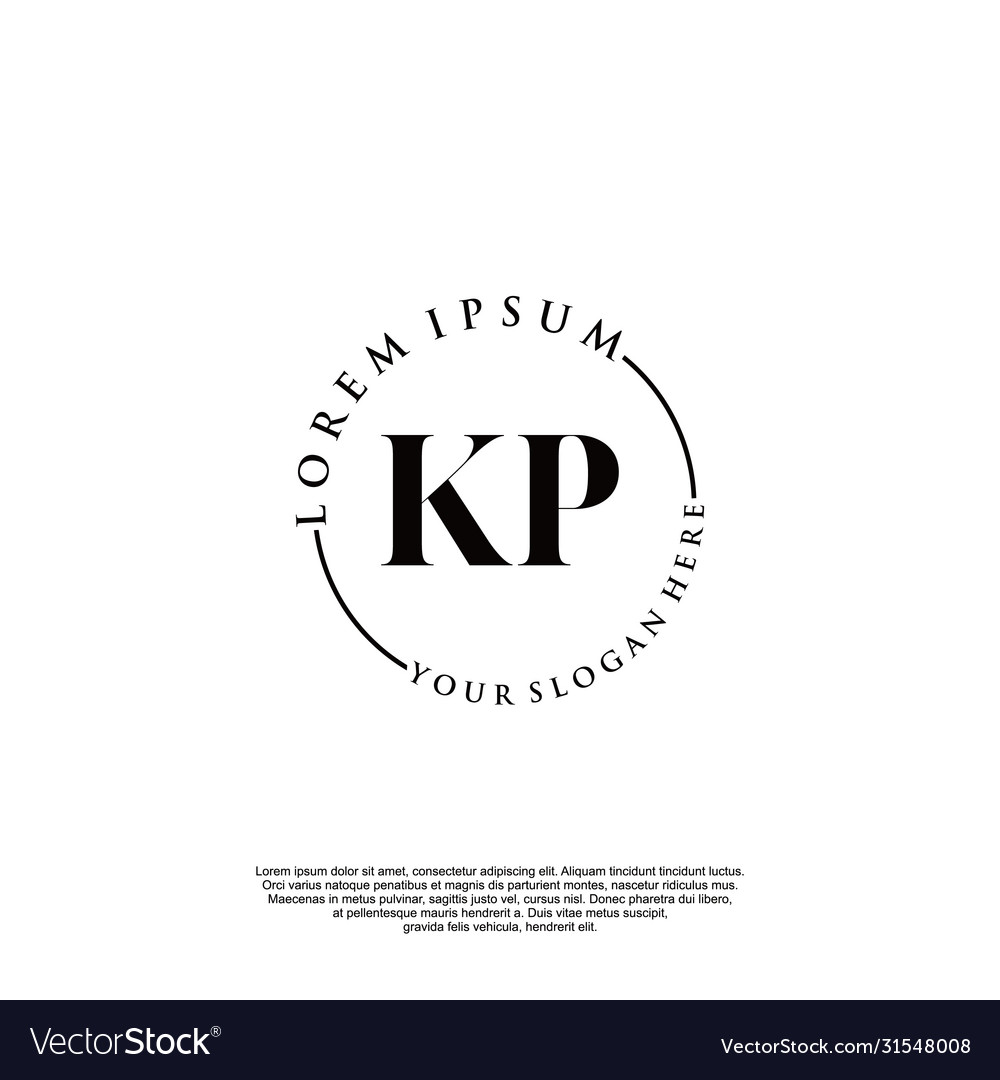 Kp initial handwriting logo design