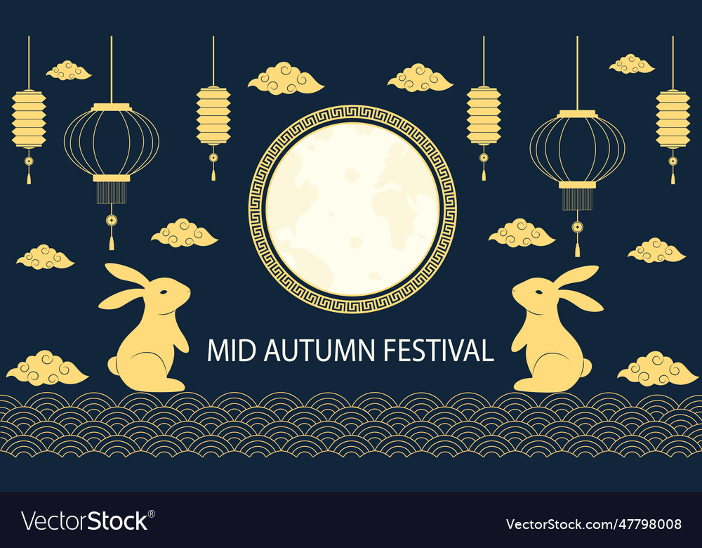 Mid autumn festival background with rabbit full