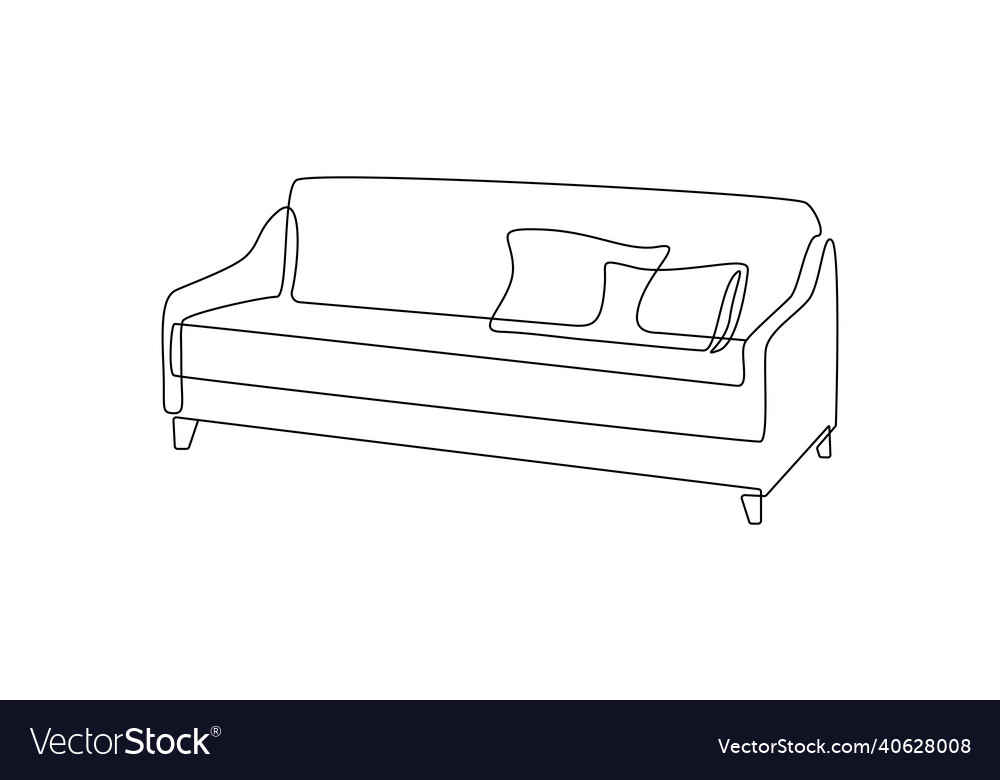 Modern comfy furniture sofa for home interior Vector Image