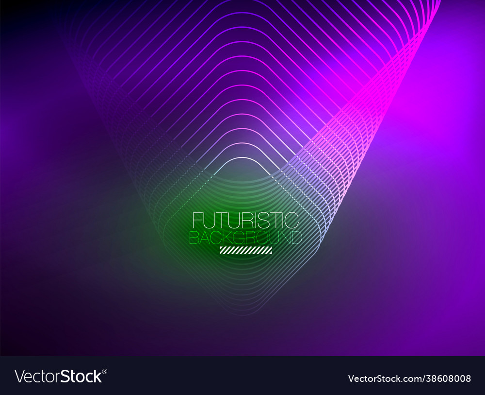 Neon color square shape lines abstract background vector image Neon color square shape lines abstract background