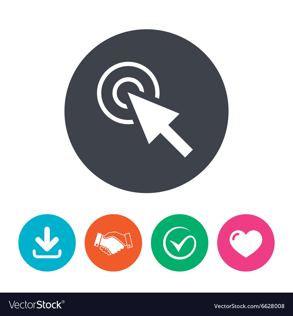 Pointer Cursor Icon - Tick and Heart