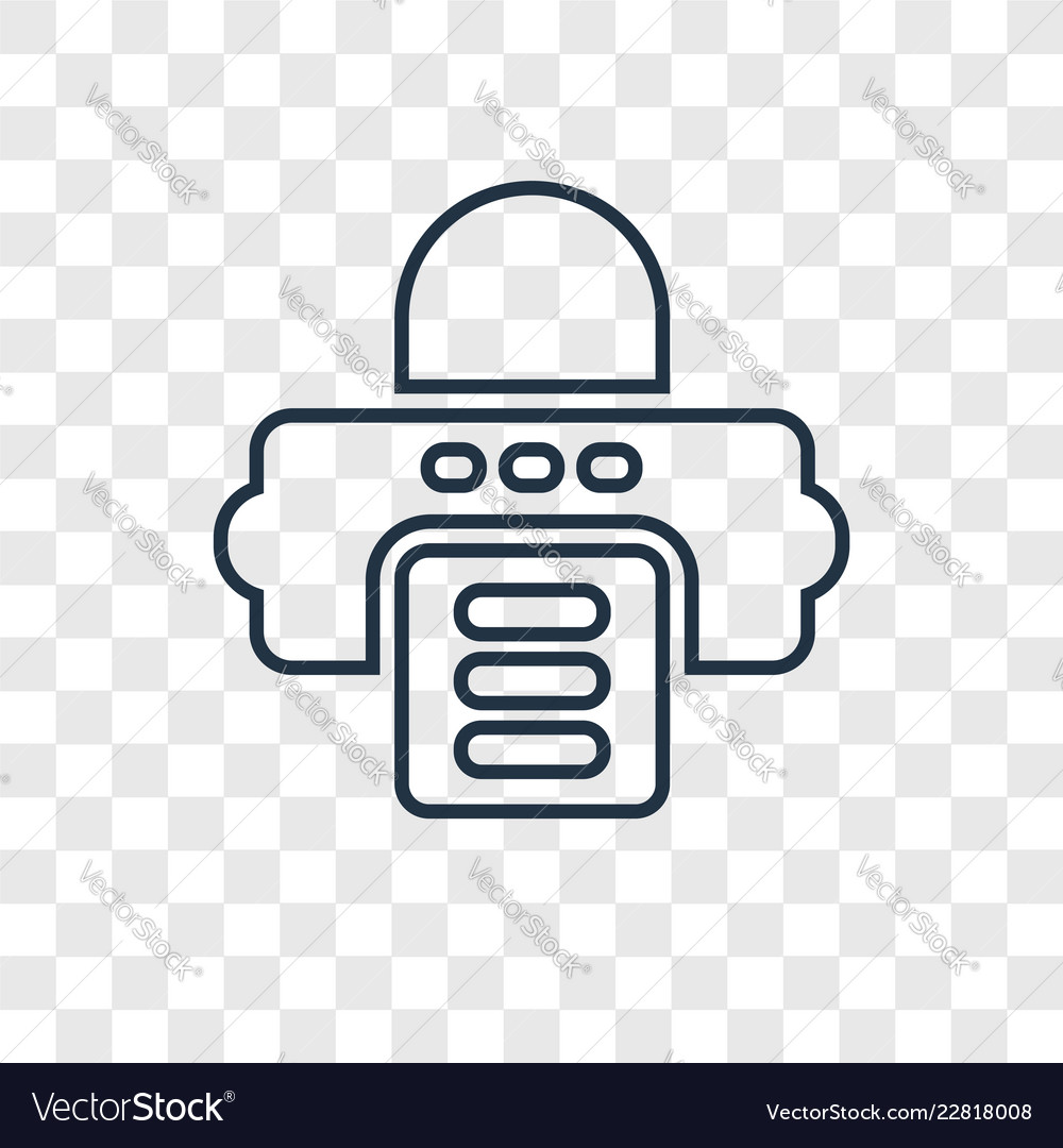 Print concept linear icon isolated on transparent vector image Print concept linear icon isolated on transparent