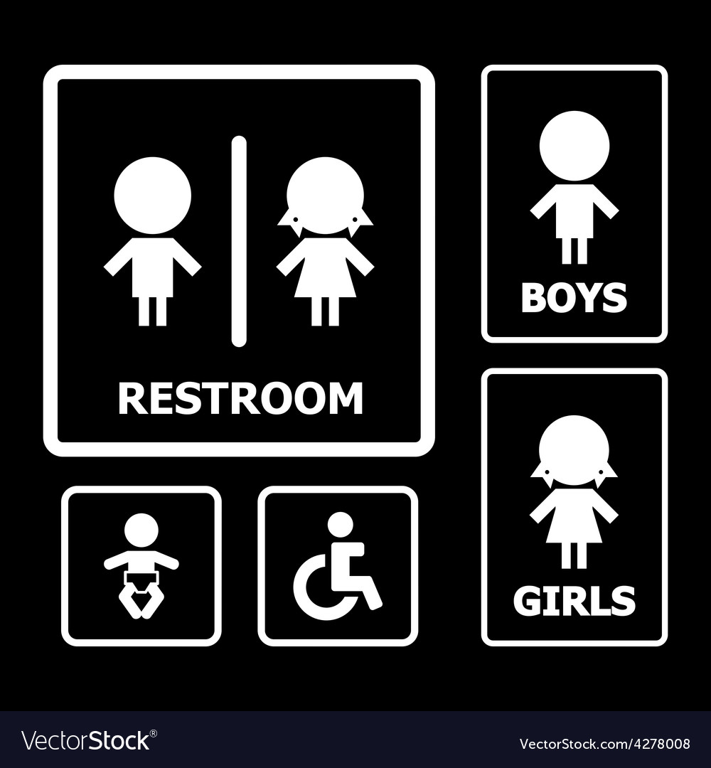 Restroom sign set