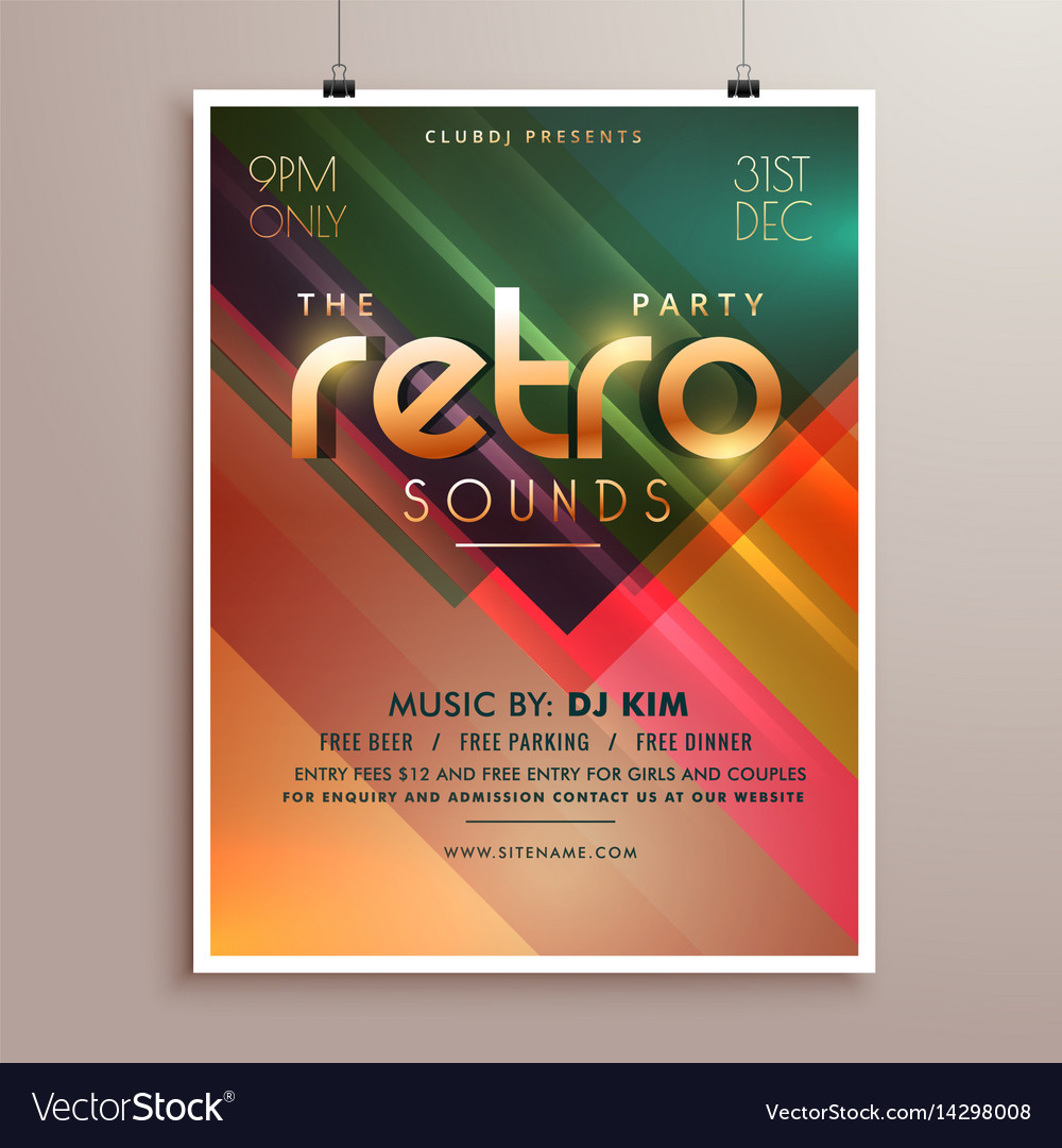 Retro music event flyer template