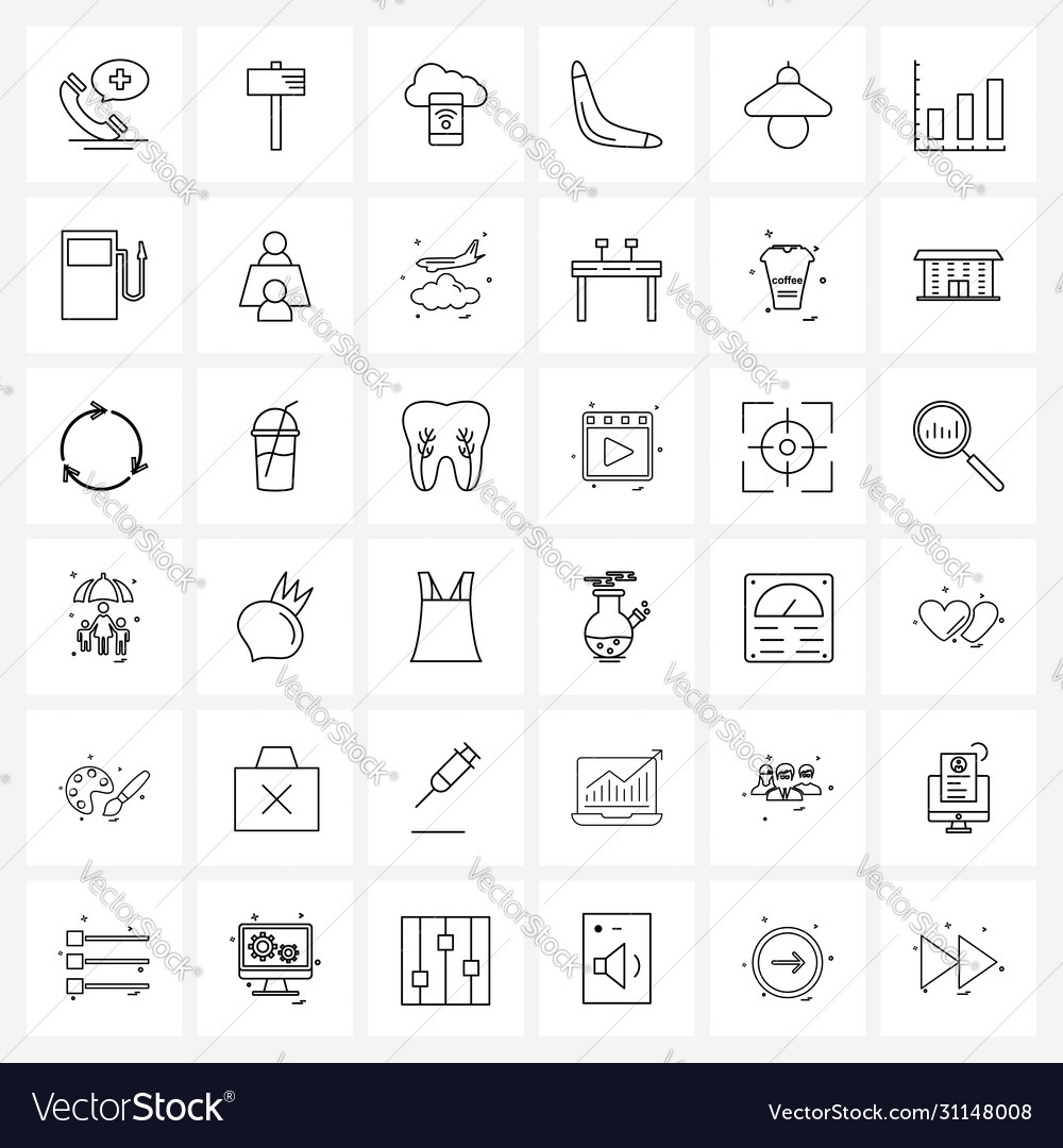 Set 36 simple line icons for web and print