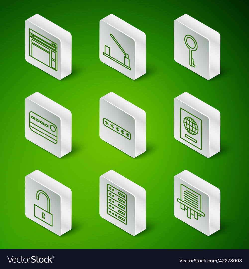 Set line paper shredder server data web hosting